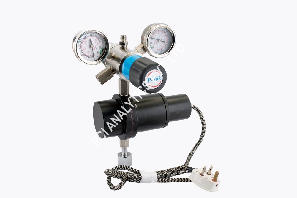 Silvery White laboratory Gases P-Lok Two Stage Cylinder Regulator with Pre Heater, For Industrial