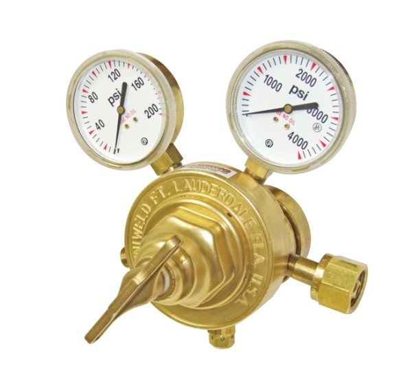 Golden And Blue With Red Two Stage Gas Regulator