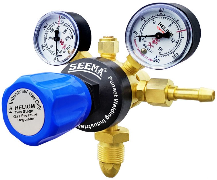 Forged Brass Seema Two Stage Helium Gas Pressure Regulator, For Industrial
