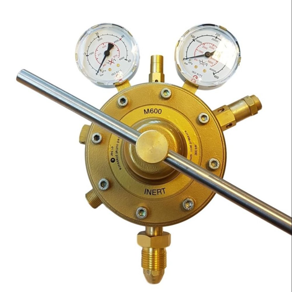 Inert Brass M600 Nitrogen High Pressure Multi-Stage Gas Regulator, For Industrial