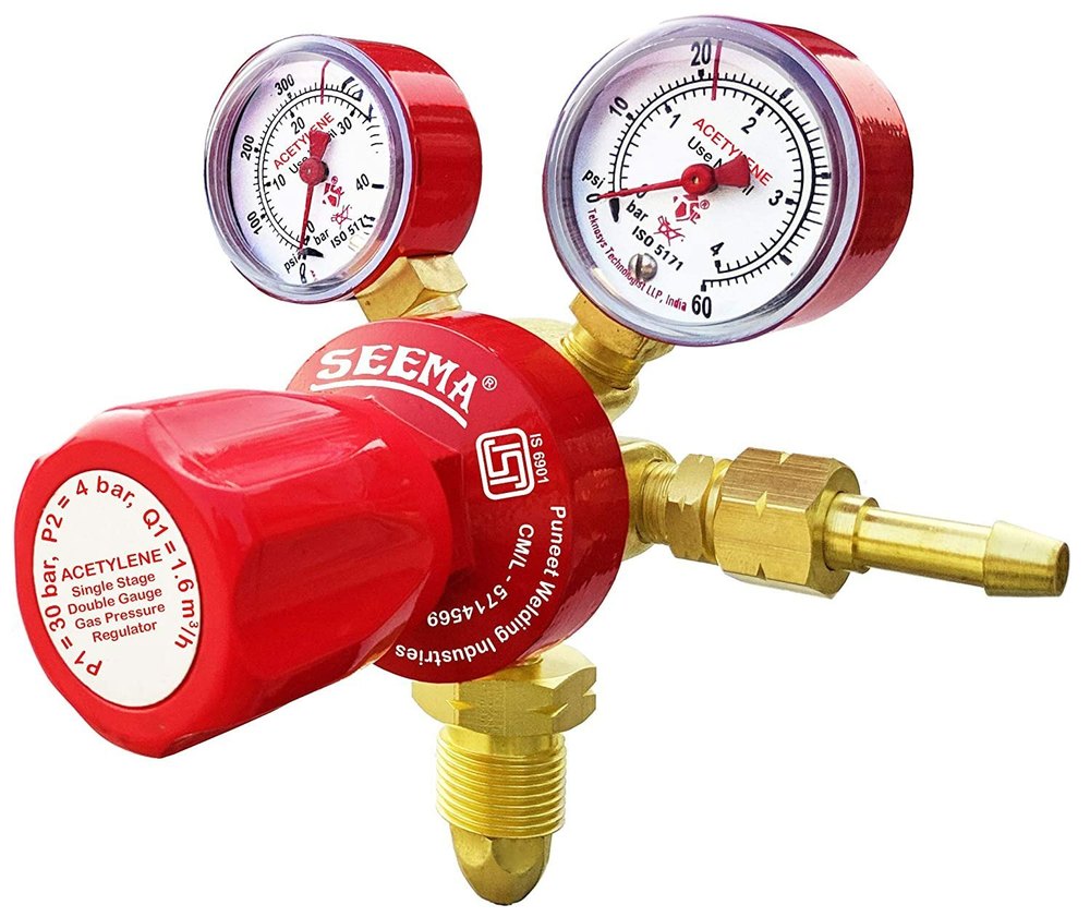 Seema 16Kg/cm2 Acetylene Double Meter Regulator, For Industrial