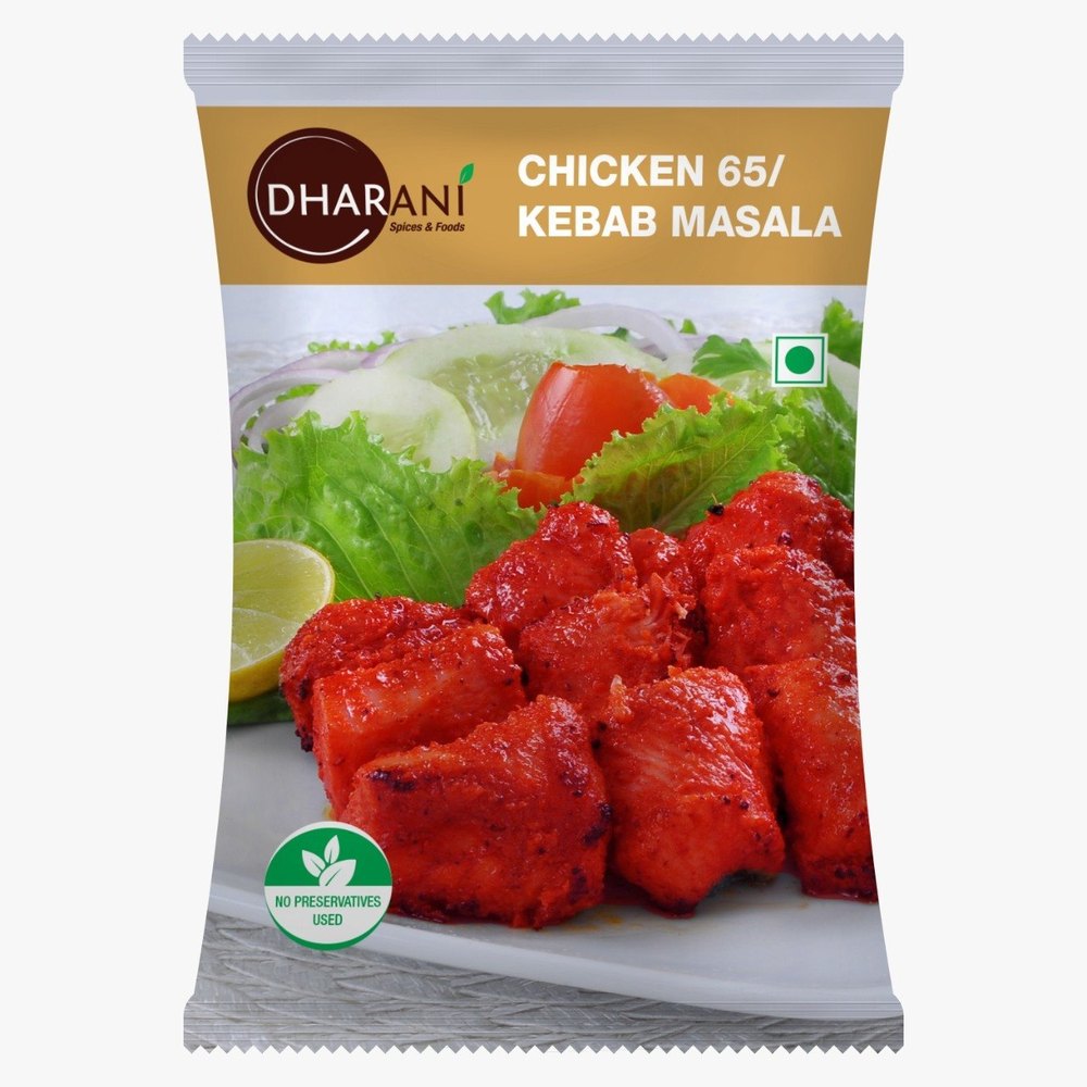 Dharani Chicken 65 Kabab Masala, Packaging Size: 200g, Packaging Type: Packets