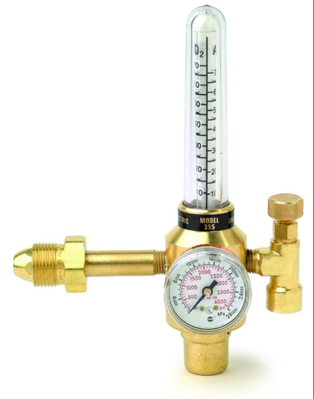 Single Regulator with Flow Meter Brass