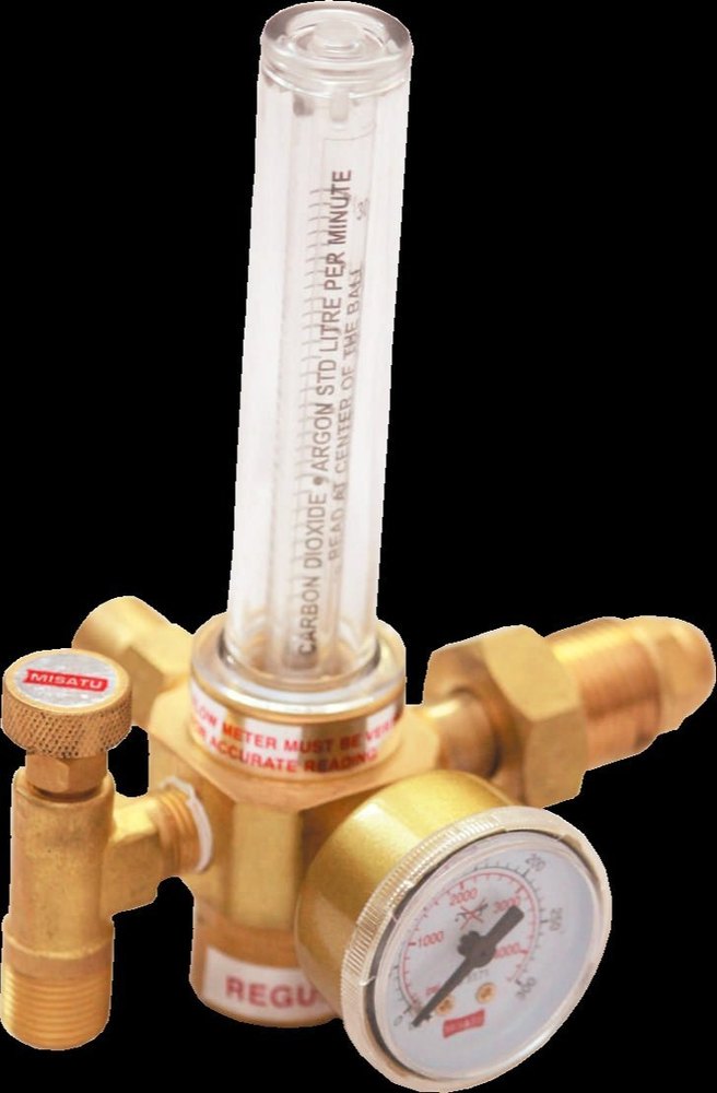Brass MISATU COMBINIED REGULATOR & FLOWMETER, For Industrial, Argon