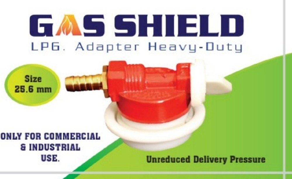 Golden Brass Commercial Gas Shield High Pressure Adaptor, For Hotel/Restaurant, Size: 25.6mm