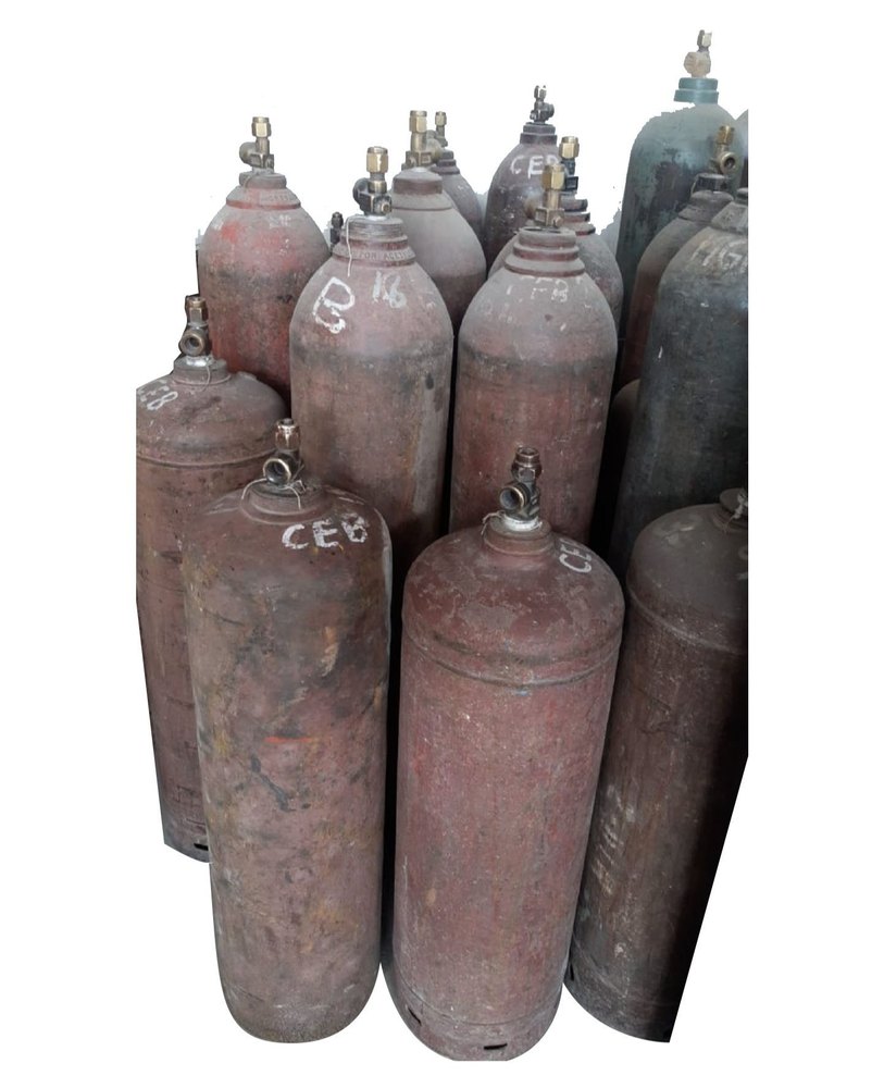 D-Type (46.7 Litre) Filled Mild Steel Industrial Oxygen Gas Cylinder