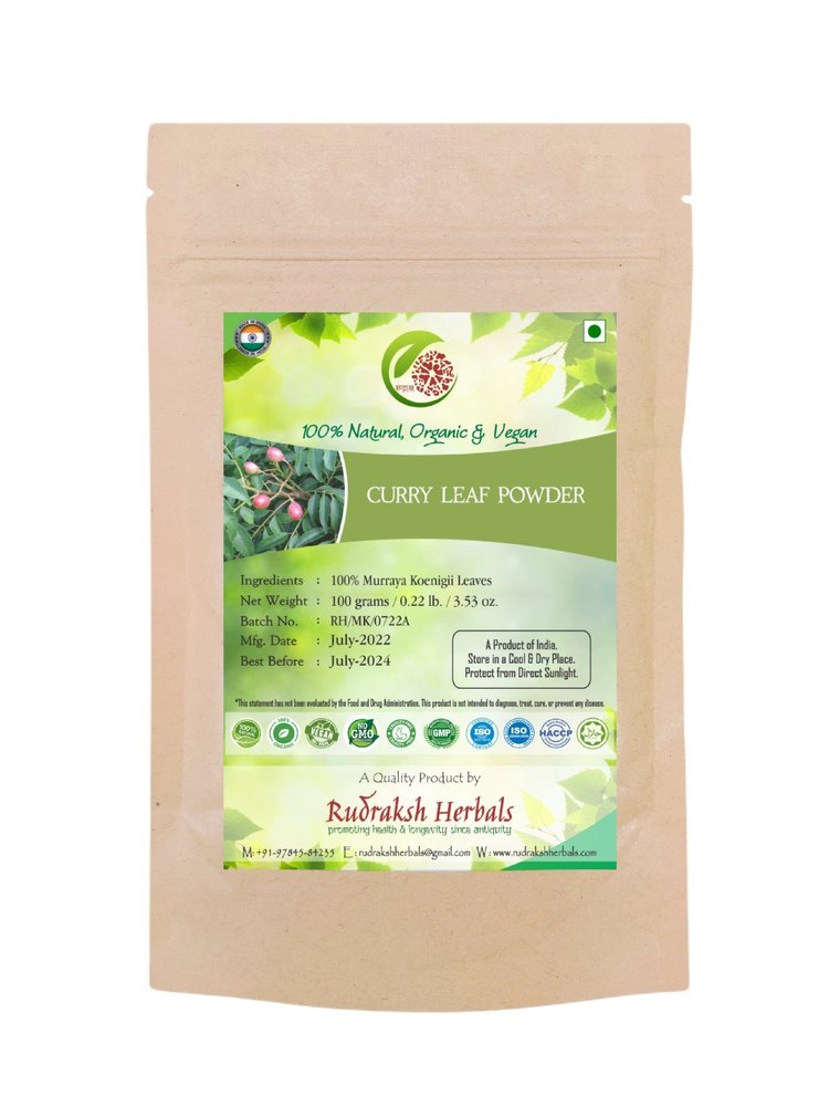 Organic Curry Leaf Powder, Packaging Size: 100g