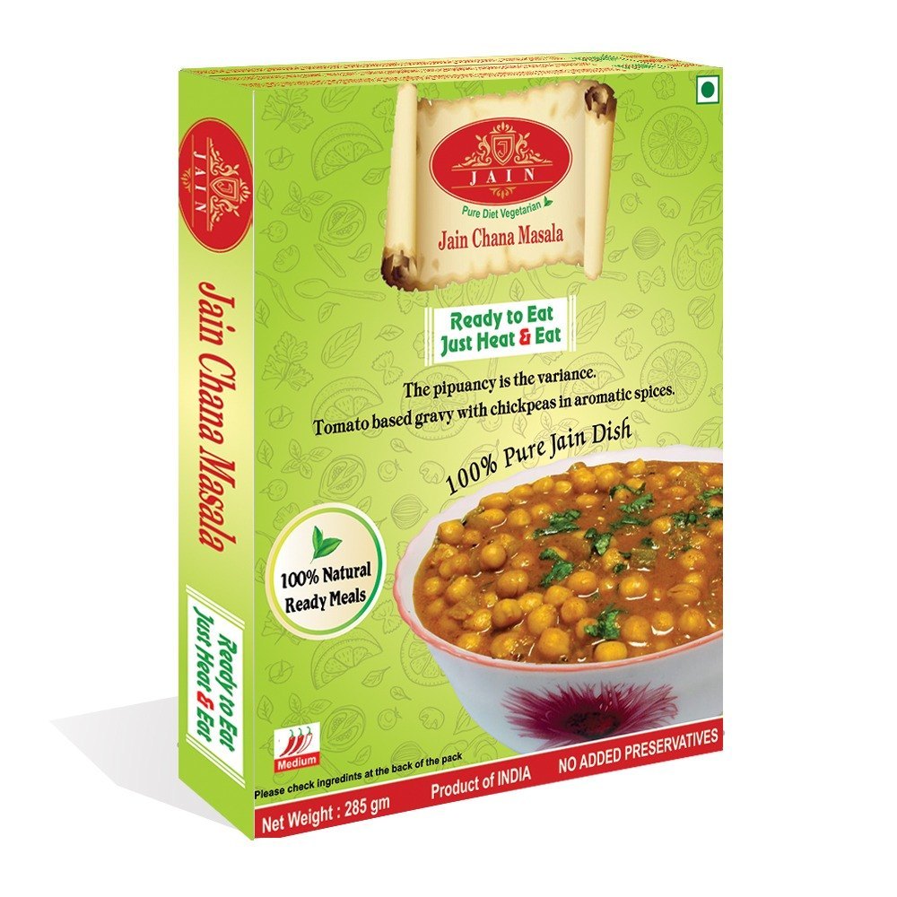 Chickpeas Jain Chana Masala Ready To Eat Food, Packaging Type: Box