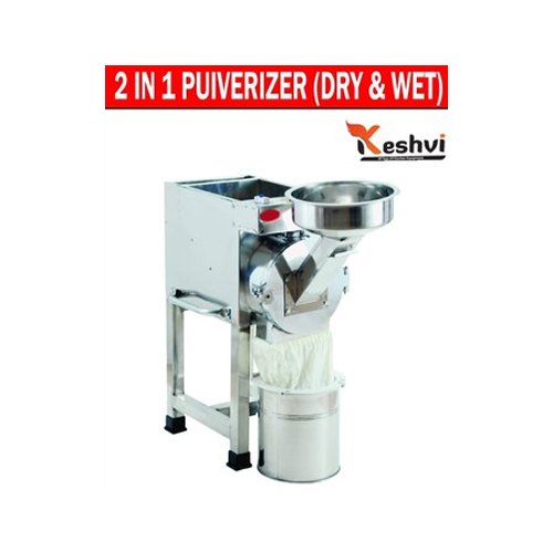 Keshvi Stainless Steel 3HP 2 in 1 Dry and Wet Pulverizer