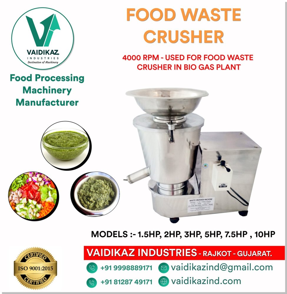 SS Food Waste Crusher Machine
