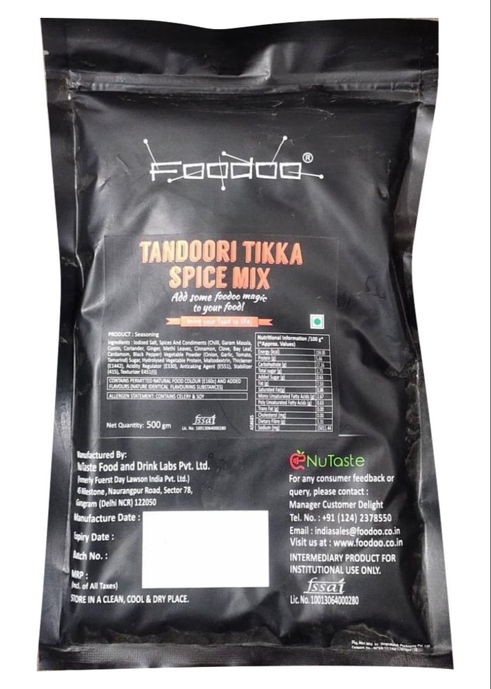 Foodoo Tandoori Tikka Spice Mix, Packaging Type: Pouch, Packaging Size: 500g