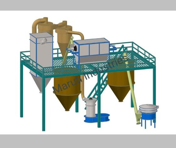 blue and white Psyllium Husk Powder Grinding Plant Machinery, Packaging Type: Poly Bag