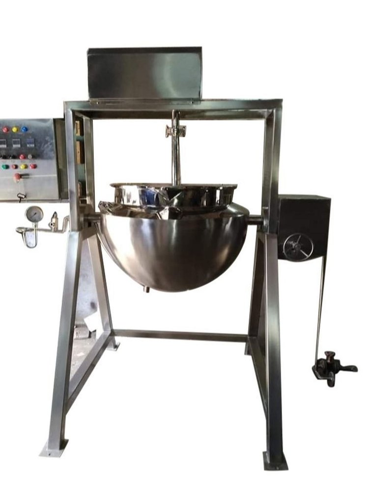 Stainless Steel Pharmaceutical Tilting Paste Kettle, 200 Litre/Hour
