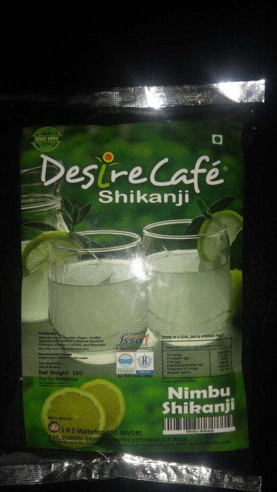 Desire cafeInstant Nimbu Shikanji Masala, Packaging Type: Packets