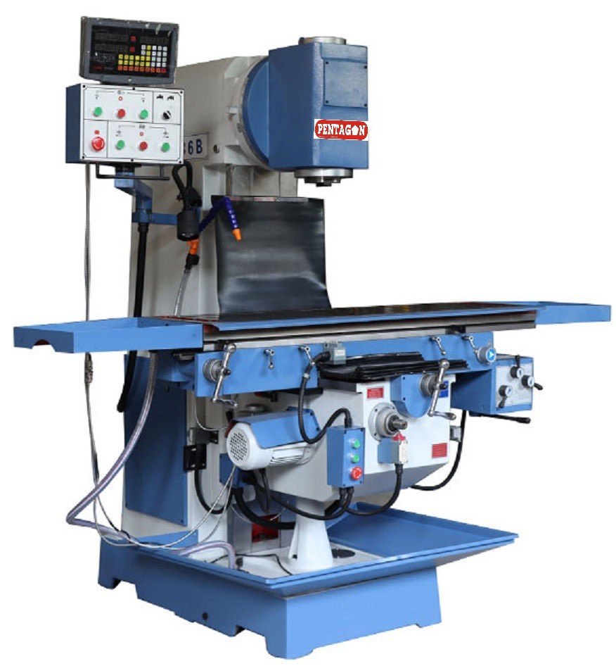 Blue & White And Green Pentagon Vertical Knee Type Milling Machine Model X5036, Model Number: X5036a