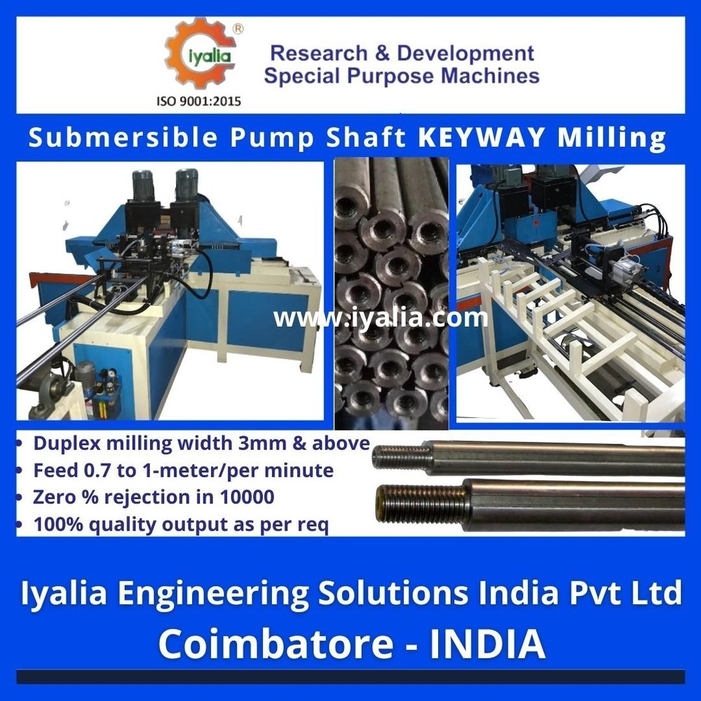 Mild Steel Submersible Pump Shaft Key way Milling Machine