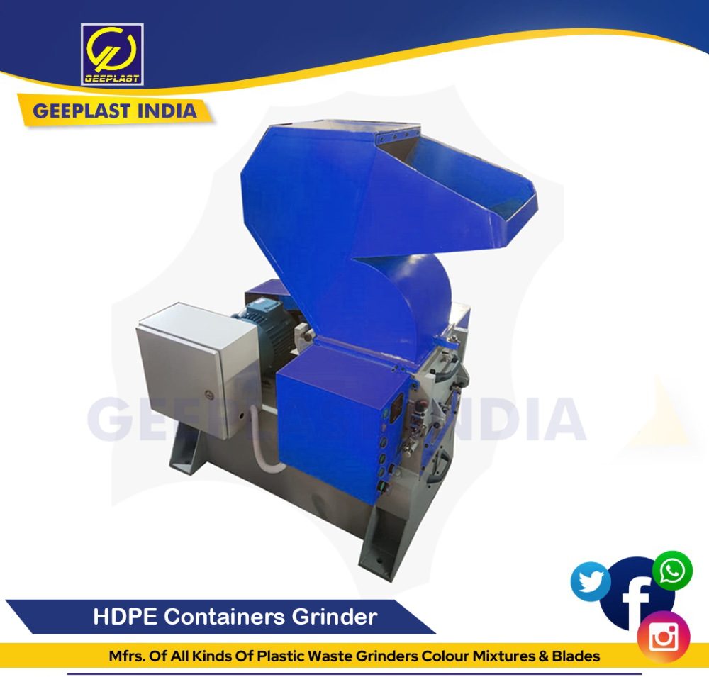 HDPE Containers Grinder, Blade Size: 525 mm, Capacity: 100kg/h