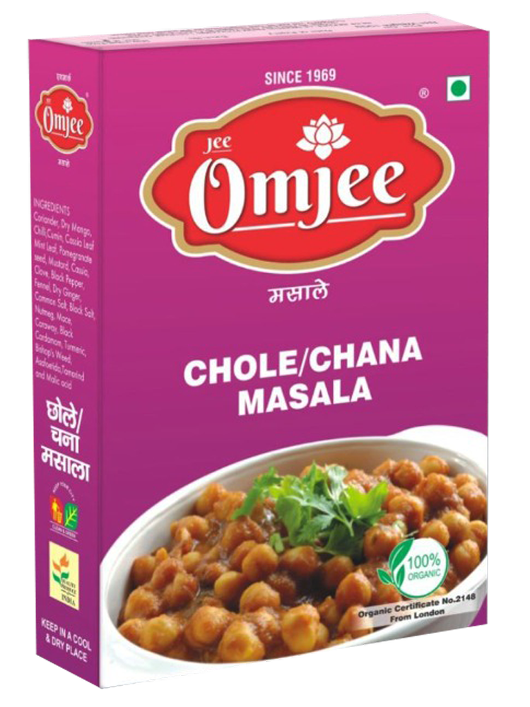 OmJee Chole Masala Powder 100 Gm, Packaging Type Available: Box