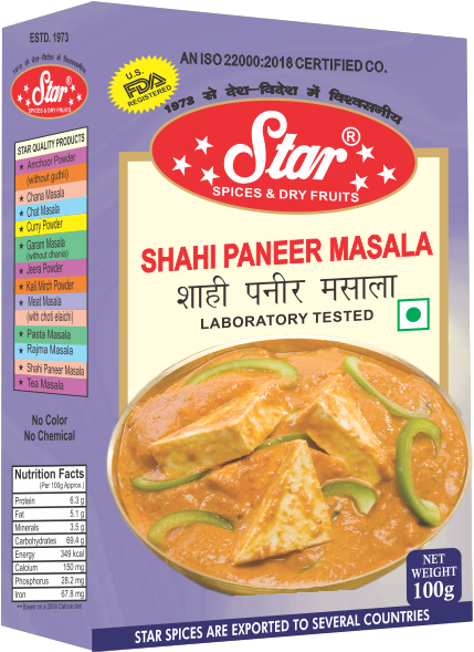 Star Shahi Paneer Masala, Packaging Size: 100 Gr And 500