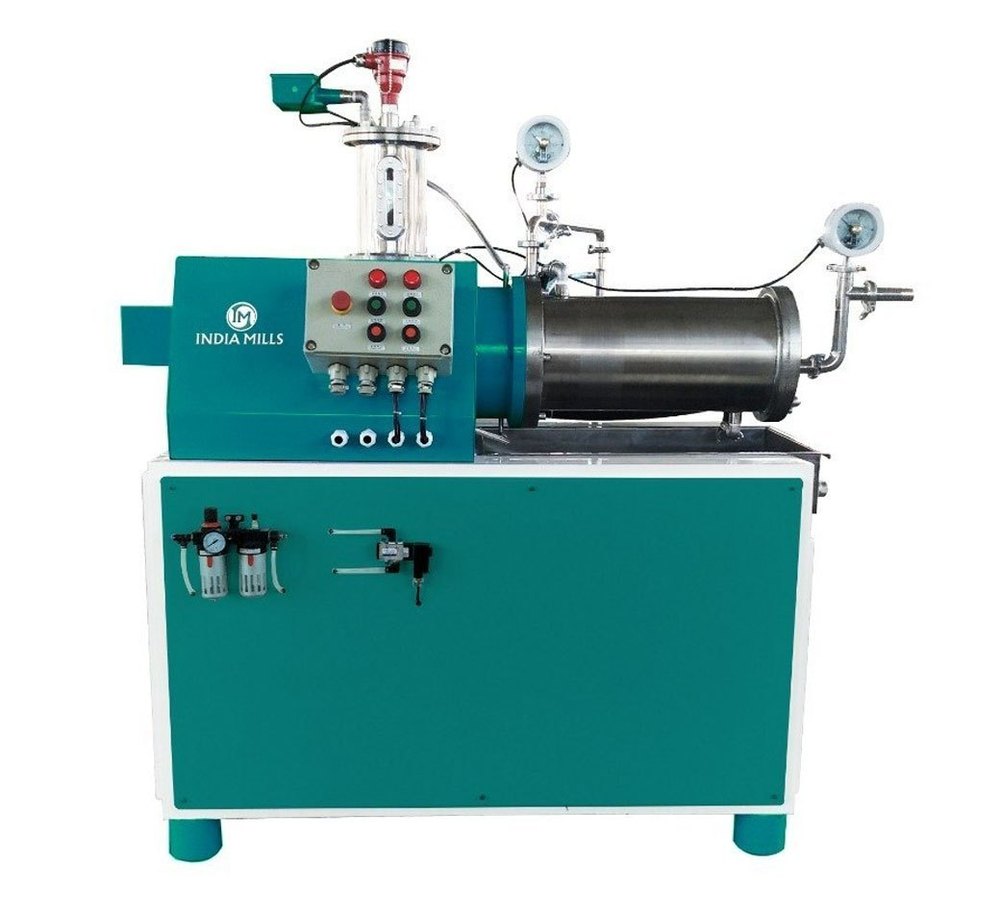 7.5 kW Mild Steel Horizontal Disk Mill Eco-D5 Bead Mill, 1500mm, Capacity: 5 Litres