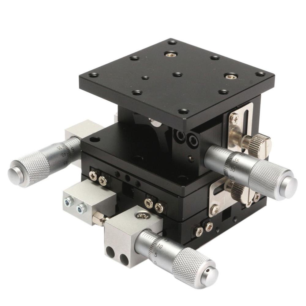 LD60-LM 60x60mm Xyz 3 Axis Linear Stage Trimming Platform Bearing Tuning Sliding Table Taiwan Made