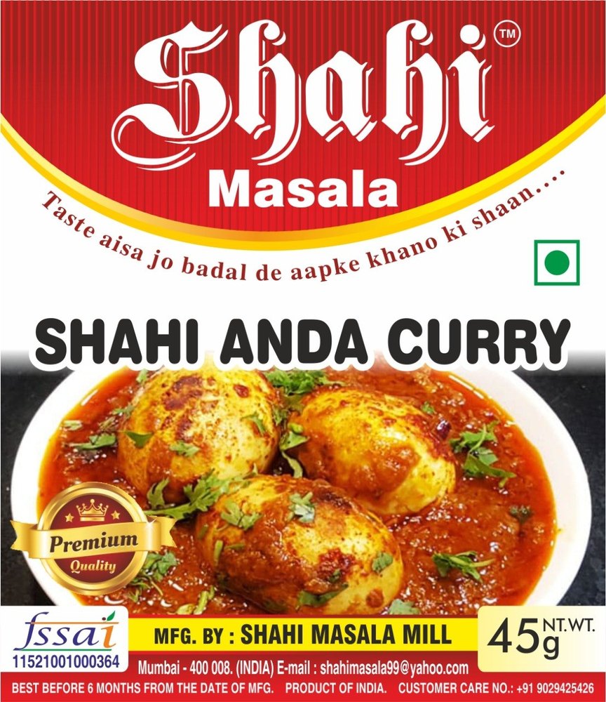 Shahi Anda Curry Masala, Packaging Size: 45g, Packaging Type: Packets