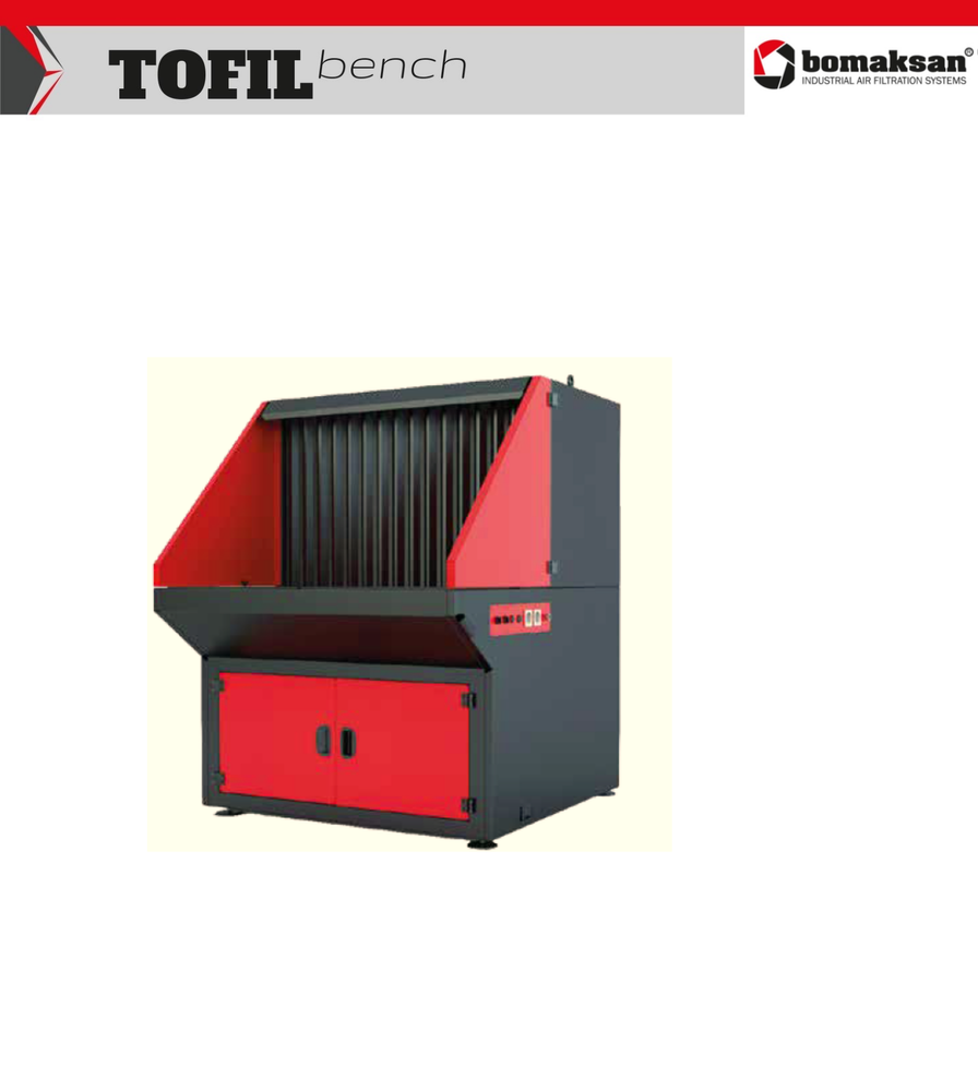 Red Downdraft Dust Collector Bomaksan Tofil Bench For Industrial, Size: 1260 x 1500 x 1600