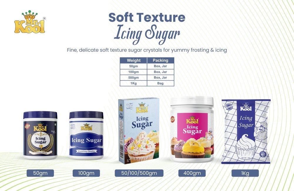 Mr.Kool White Icing Sugar Powder, Packaging Size: 100gm