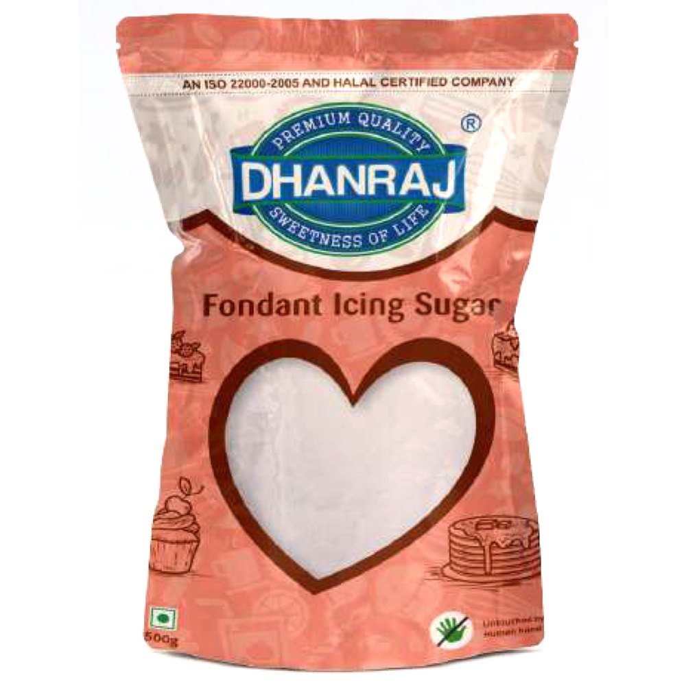 DHANRAJ White Fondant Icing Sugar, Powder, Packaging Size: 500 G