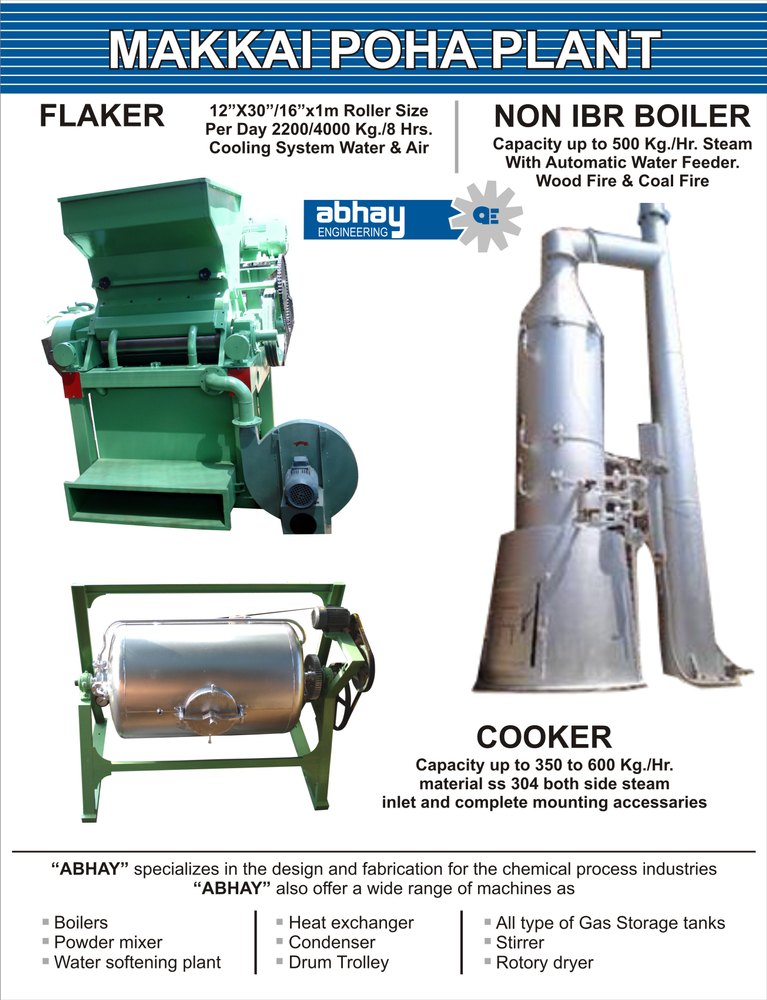 Maize (Makai) Flake Machinery