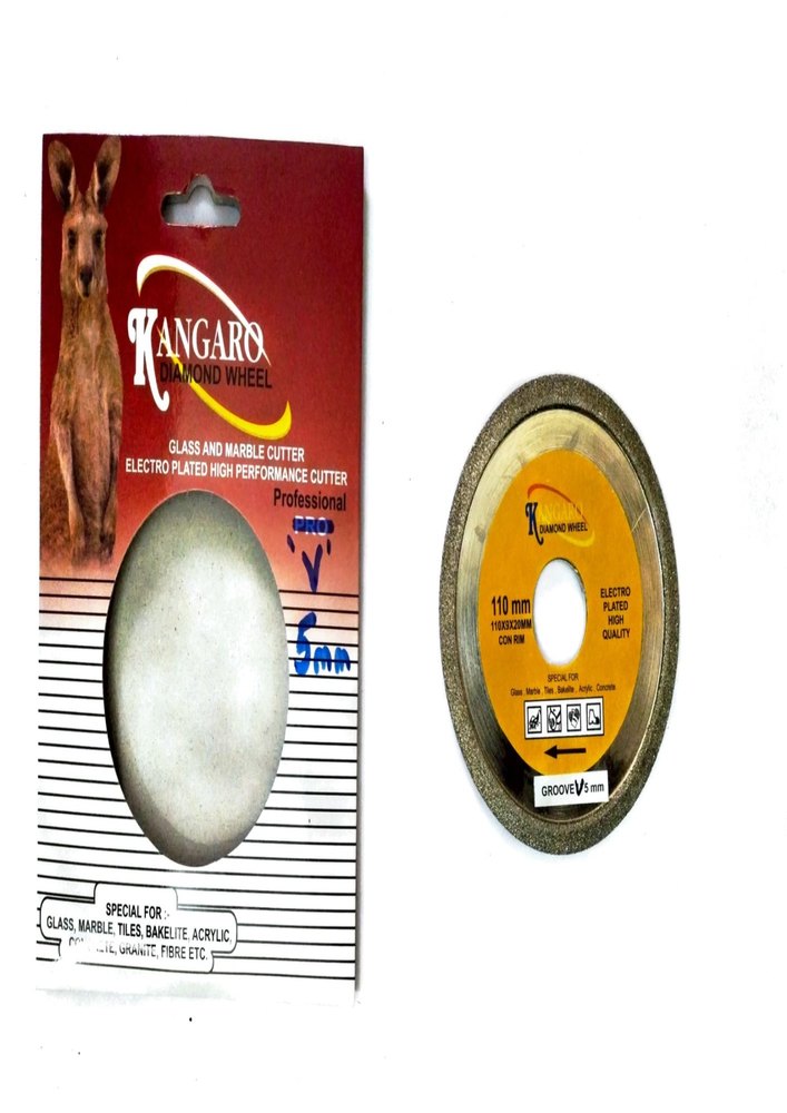 4 Inch Kangaro Diamond Electroplated Groove 5 mm V, For Marble & Granite Cutting