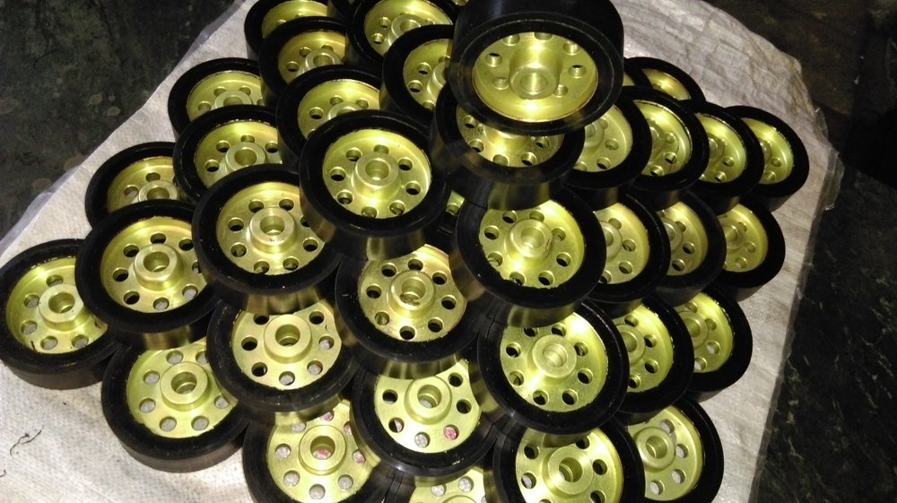 Black Rubber Bonded Wheel, For Trolley