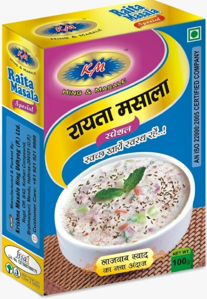 KM 100g Raita Masala Powder, Packaging Type: Box