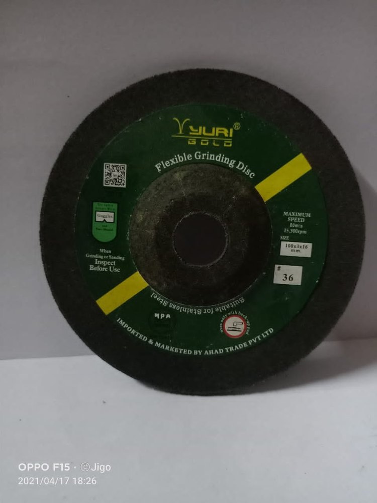 STAINLESS STEEL Yuri Gold Flexible Grinding Wheel, Size/Dimension: 100, Thickness Of Wheel: 3