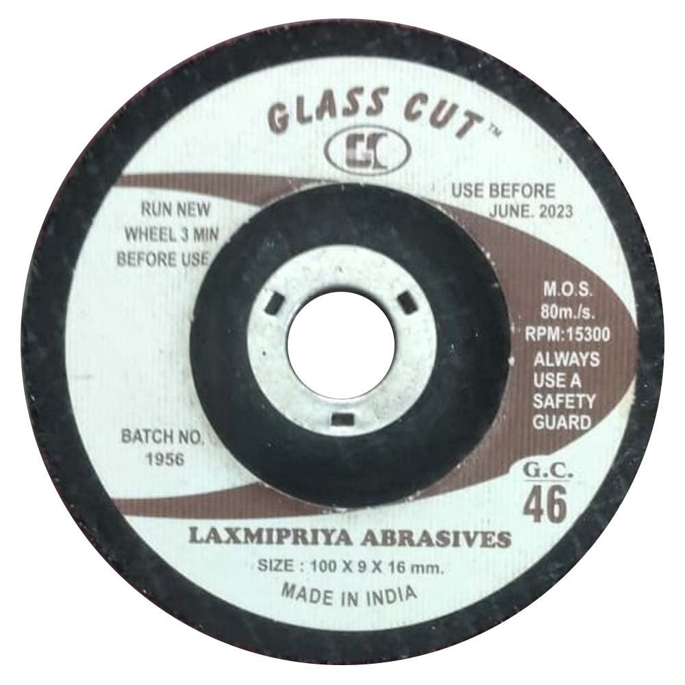 Resin Silicon Carbide Glass Cut Wheel, Size/Dimension: 100 X 9 X 16 mm