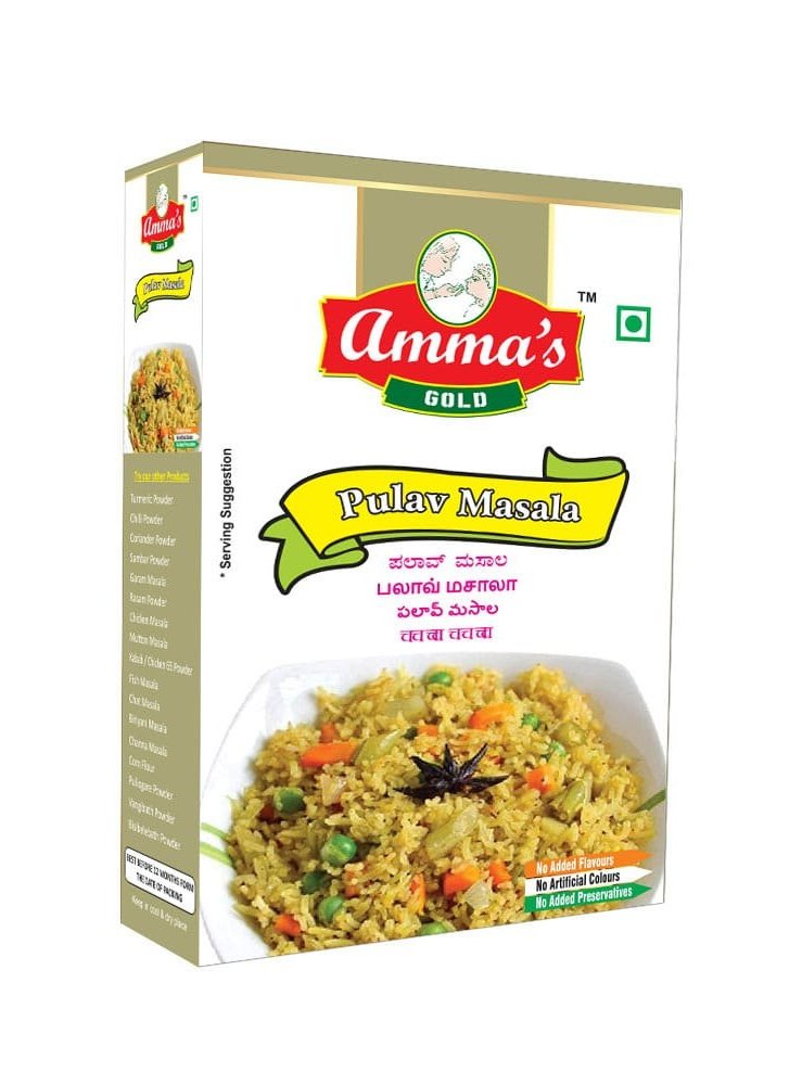 Amma\'s Gold Pulav Masala 100 grm, Packaging Type: Box