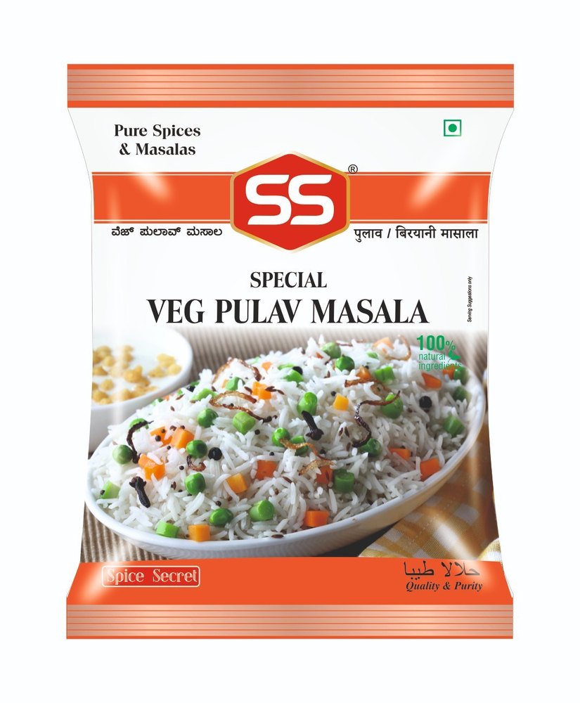 SS Veg Pulao Masala, Packaging Type: Pouch & Box