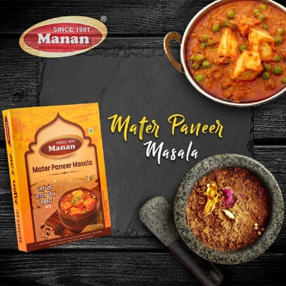 Manan Matar Paneer Masala, Packaging Size: 60 g, Packaging Type: Box
