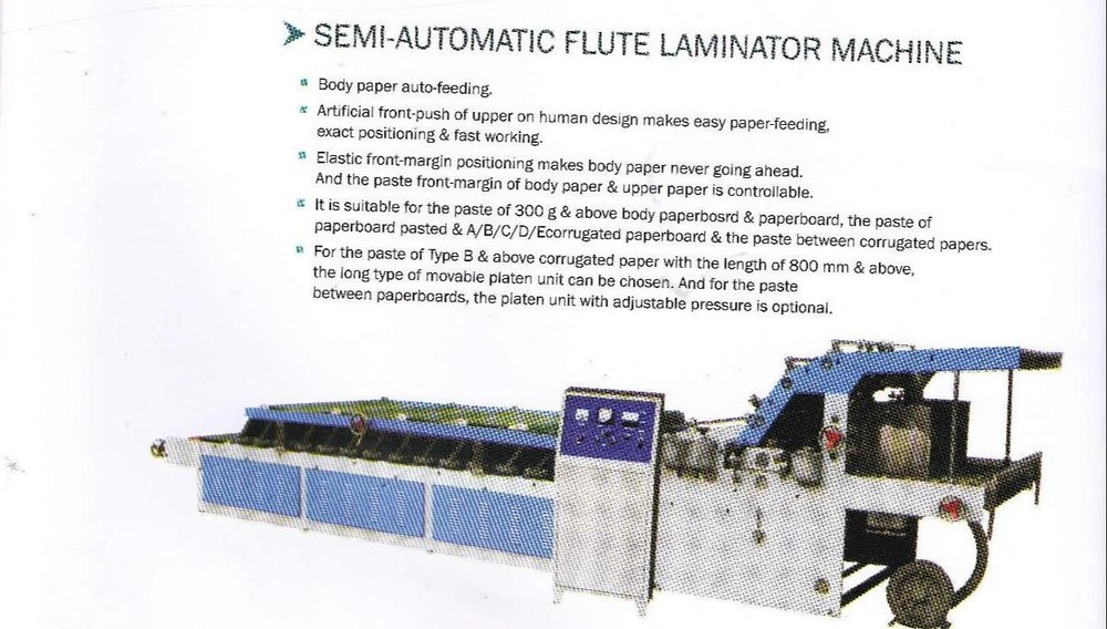 Semi-Automatic Flute Laminator Machine