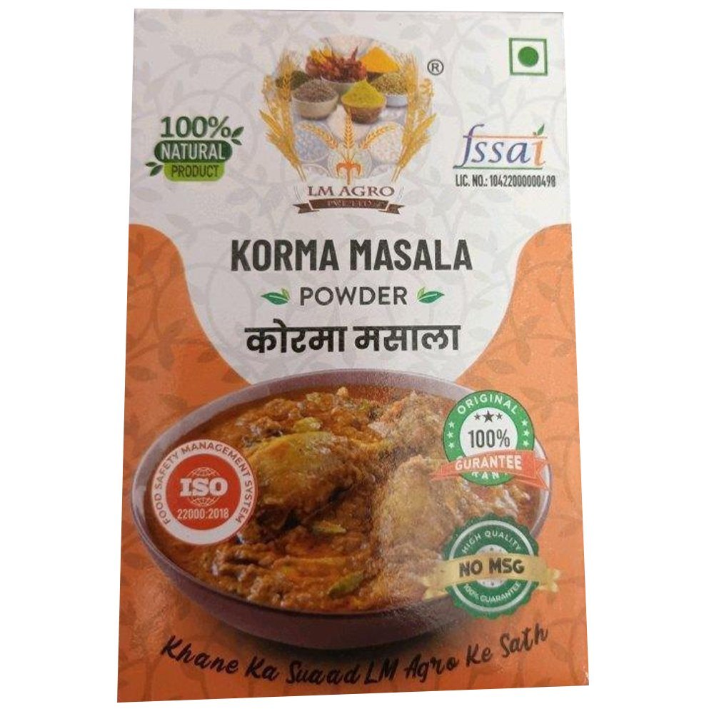 LM Agro 55gm Korma Masala Powder, Packaging Type: Box