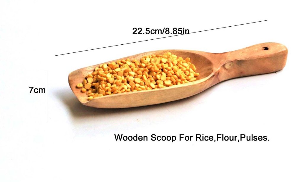 Neem Wood Scoop, Scoops For Food, Neem Wood Scoop Spoon - to Gauge Flours/Rice/Sugar/Ice Creams