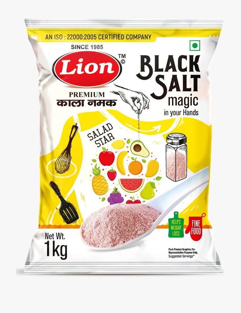 Lion Black Salt Powder, 1 Kg, Packaging Type: Packet
