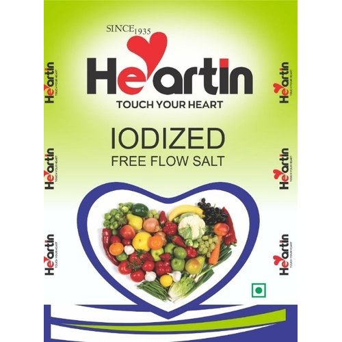 White Powder Heartin Iodized Free Flow Salt, Grade: Food Grade