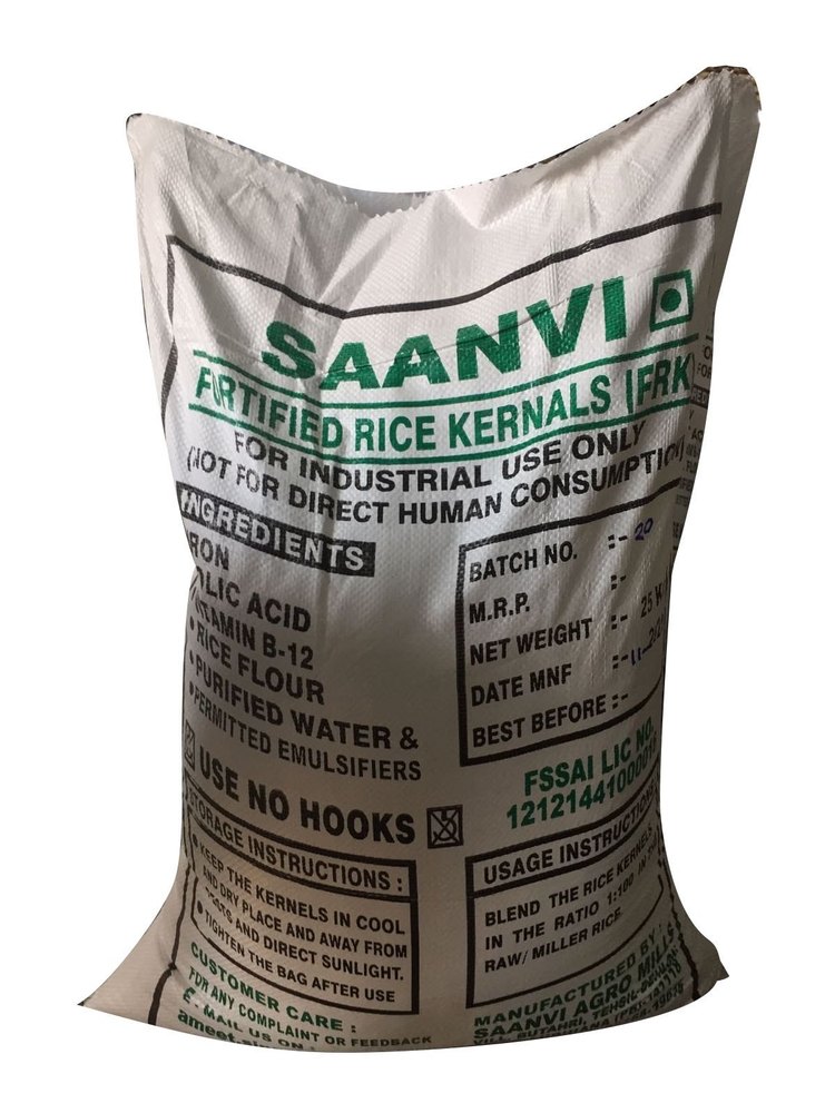 White 25kg Fortified Rice, Bag