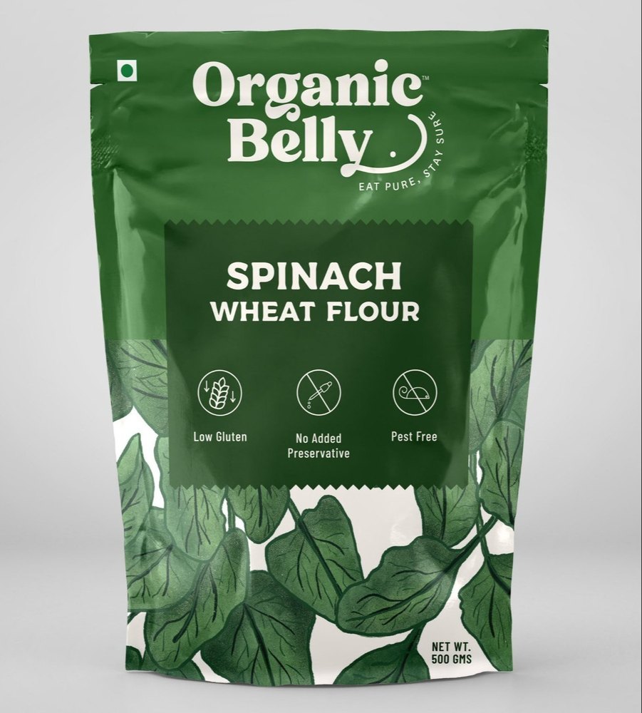 Organic Belly Spinach Wheat Flour, 500g, Packaging Type: Packet