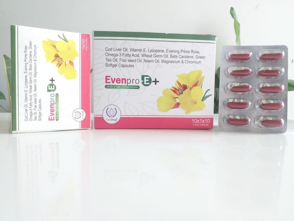 Cod Liver Oil + Evening Prime Rose + Wheat Germ Oil + Beta Carotene+ Green Tea + Flex Seed + Neem