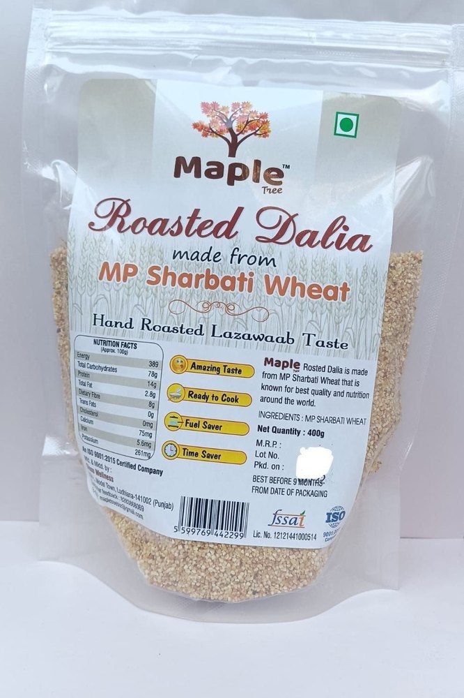 Maple Tree Golden Mp Sharbati Wheat Roasted Dalia, High in Protein
