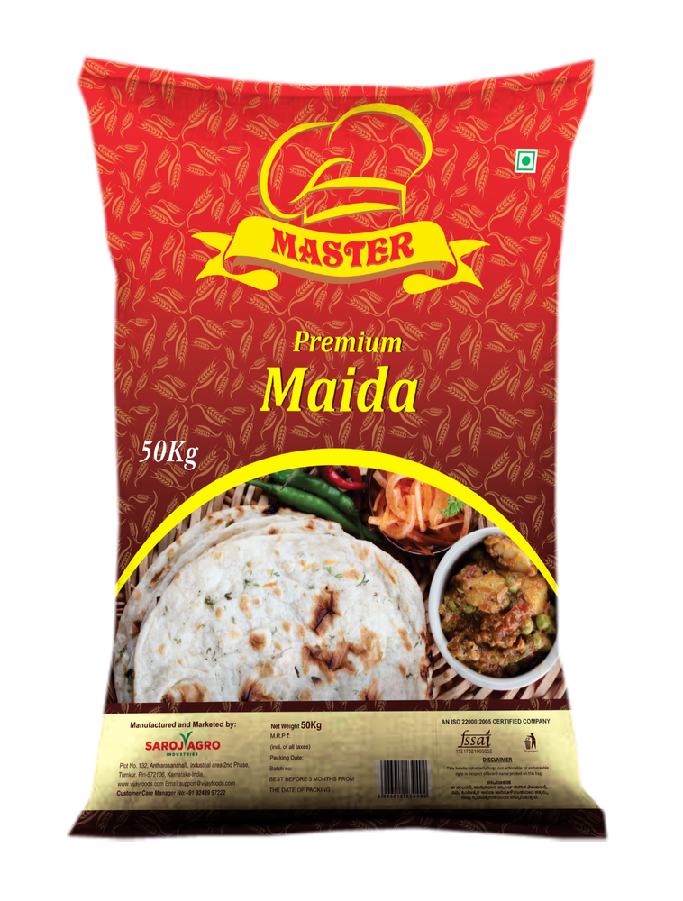 Mastser cook Indian Premium Maida 50kg, Packaging Type: PP Bag