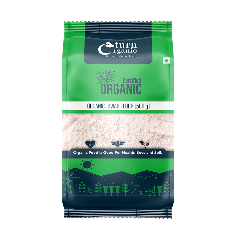 500gm Turn Organic Jowar Flour, Packaging Type: Packet