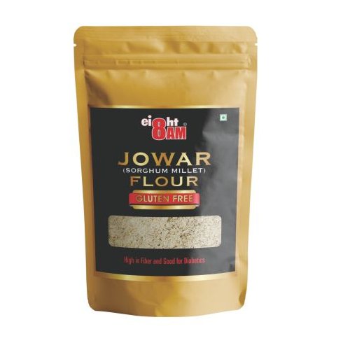 Indian Vegetarian 8AM Jowar Flour, 1kg, Packaging Type: Pouch